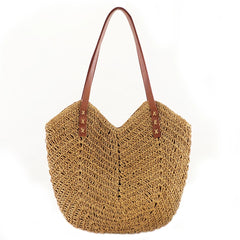 Hollow Women Tote Bags Paper Rope Hand-Woven Bag Summer Casual Portable