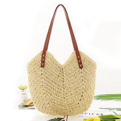 Hollow Women Tote Bags Paper Rope Hand-Woven Bag Summer Casual Portable