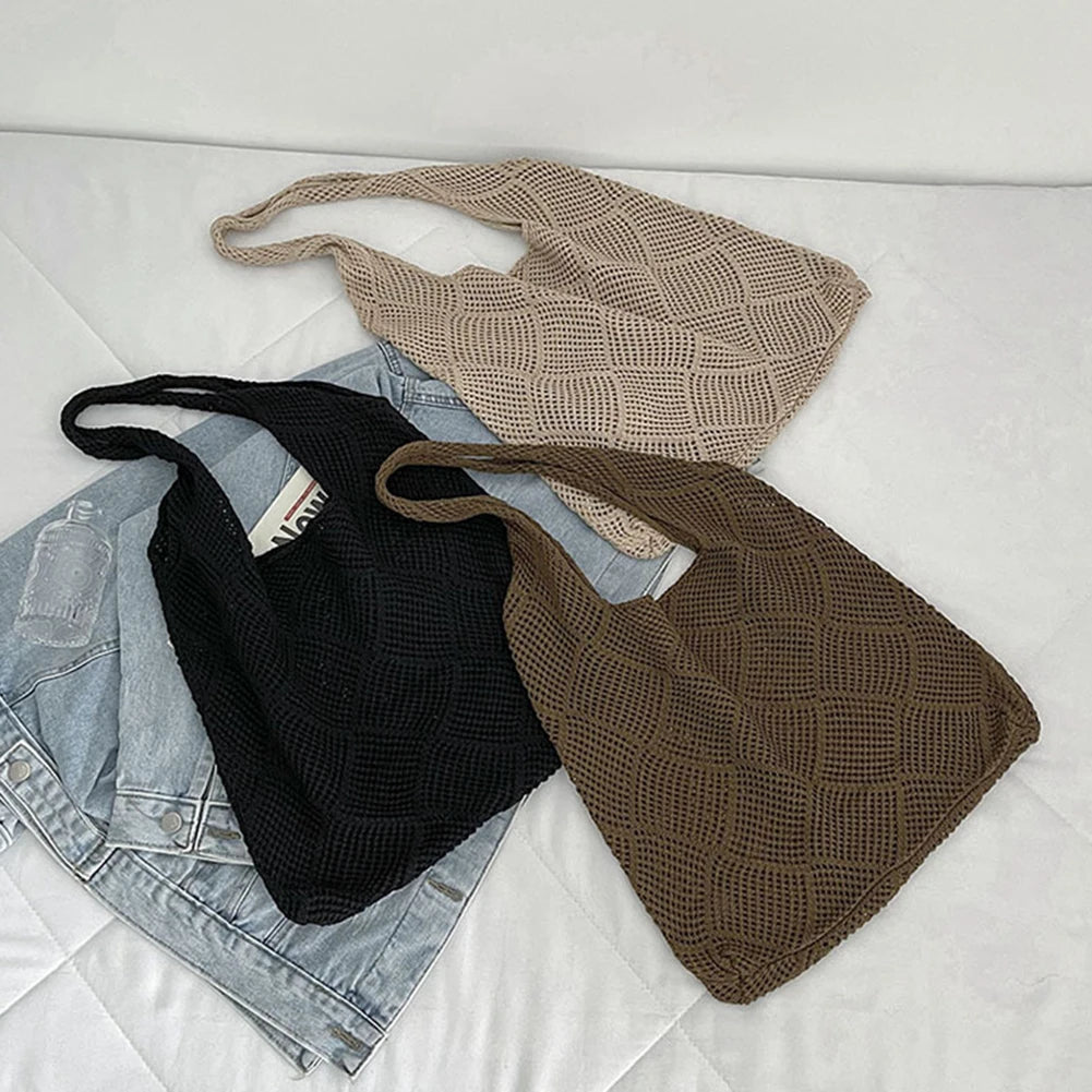 Large Capacity Woven Shoulder Bag for Women