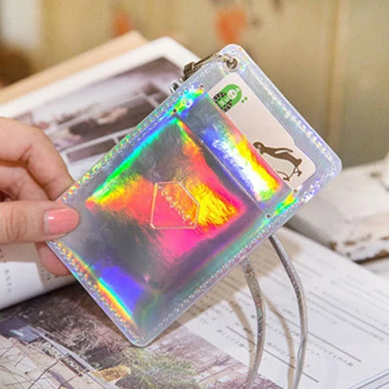 Hologram Laser Silver Clutch Handbag Purse Wallet Women's Mini Evening Bag