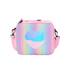 Holographic Heart Lunch Tote Box Lunch Bag Container