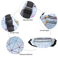 Holographic Glitter Waist Bag Women Fanny Pack Waterproof Belt Bag