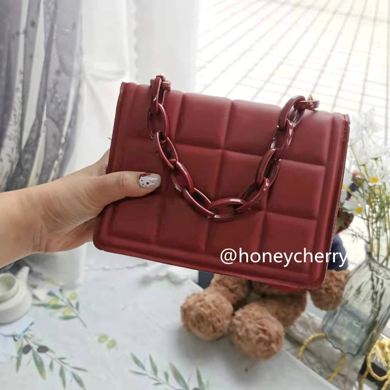 Honeycherry Geo Embossed Flap Crossbody Bag Mini Handbags