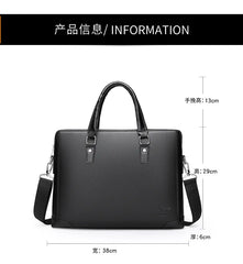 Men's Lychee Leather Business Handbag & Computer Bag