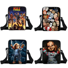 Nightmare Messenger Bag Clown Pattern Book Bag Shoulder Bags for Women