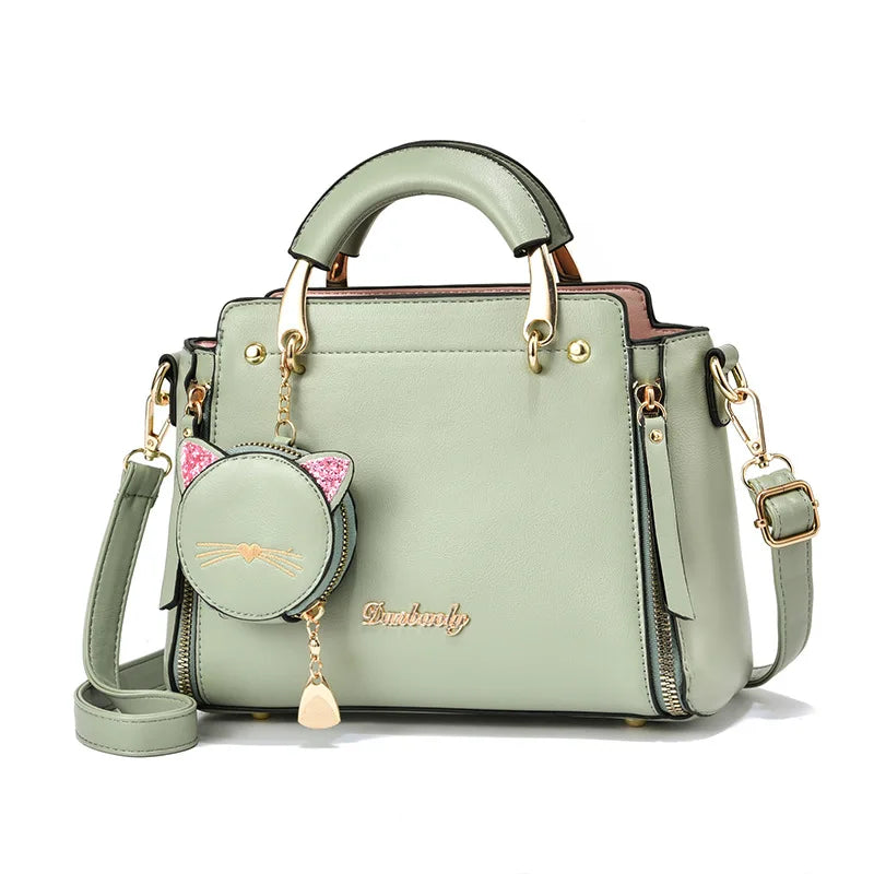 Hot Cat Shape Small Wallet Pendant Metal Handle Solid Handbag