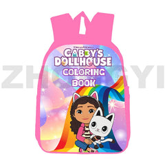 Hot 3D Anime Gabby's Dollhouse Backpack Women Teenagers School Bag 12/16 Inch