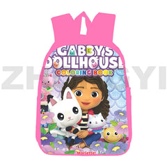 Hot 3D Anime Gabby's Dollhouse Backpack Women Teenagers School Bag 12/16 Inch