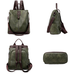Women Backpack Soft Leather School Bags For Teenage Girls
