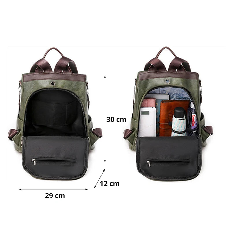 Women Backpack Soft Leather School Bags For Teenage Girls