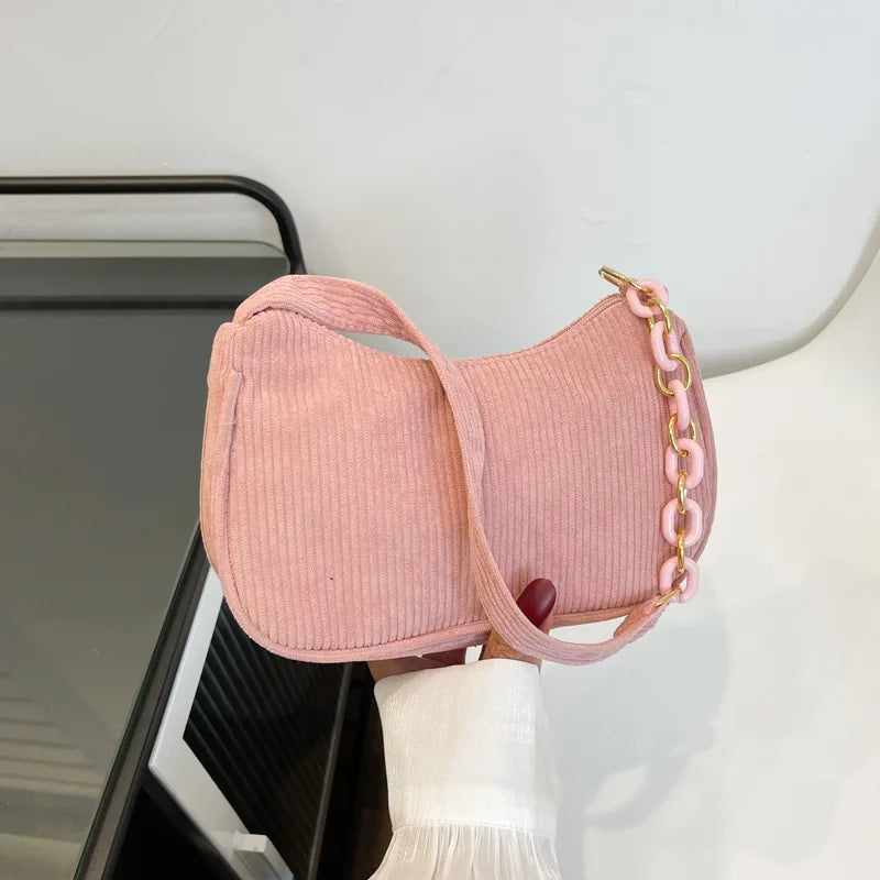 Women's Casual Corduroy Crossbody Bag, Hot Mini Shoulder Handbag
