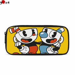 Kid's Cuphead Game Mugman Pencil Case for School Supplies