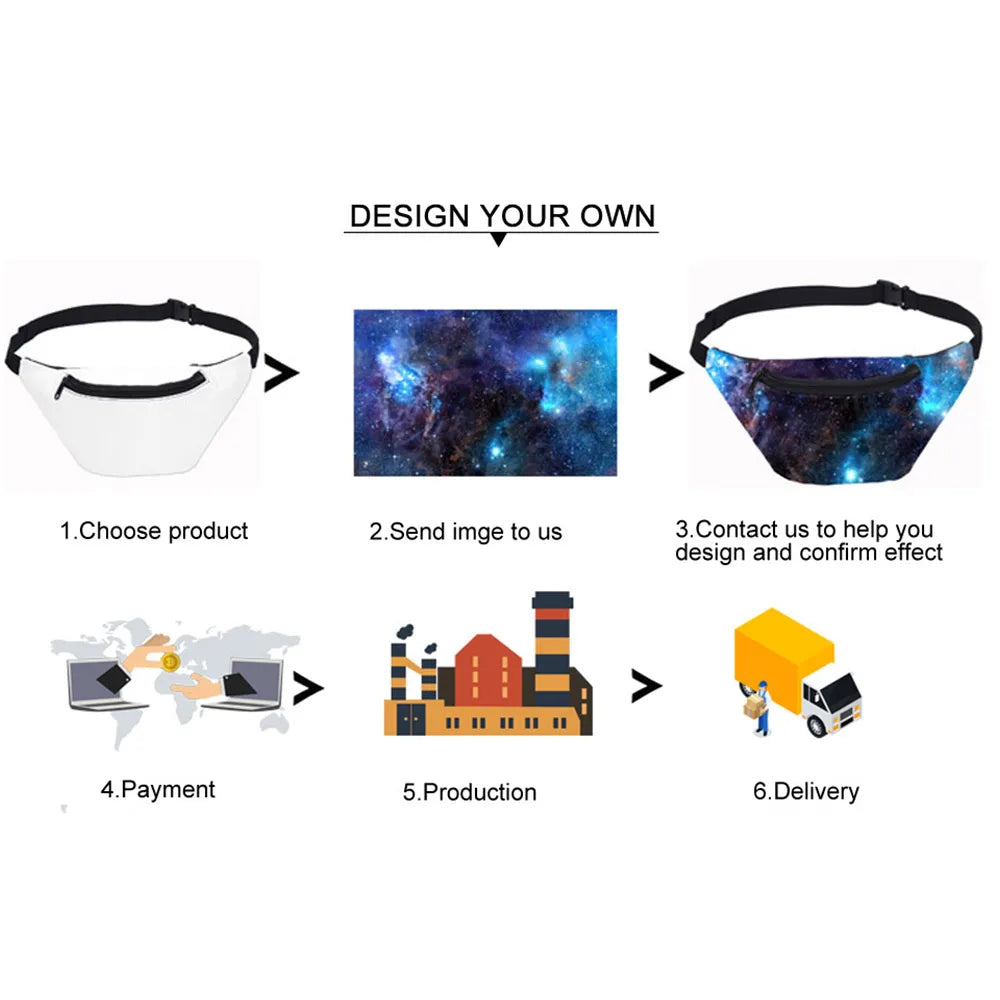 Psychedelic Colorful Fanny Pack Waist Bag Girls Women