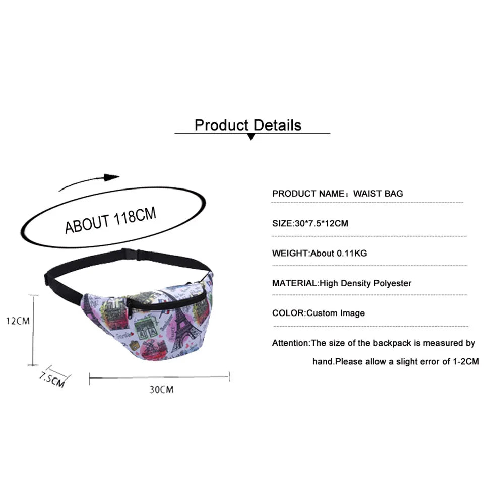 Psychedelic Colorful Fanny Pack Waist Bag Girls Women