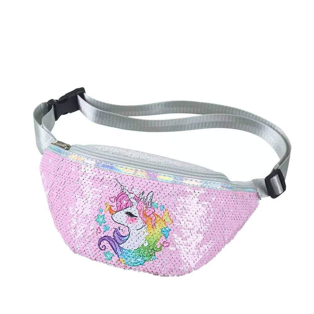 Unicorn Sequin Girls Waist Bag Kids Fanny Pack Children Chest Bag