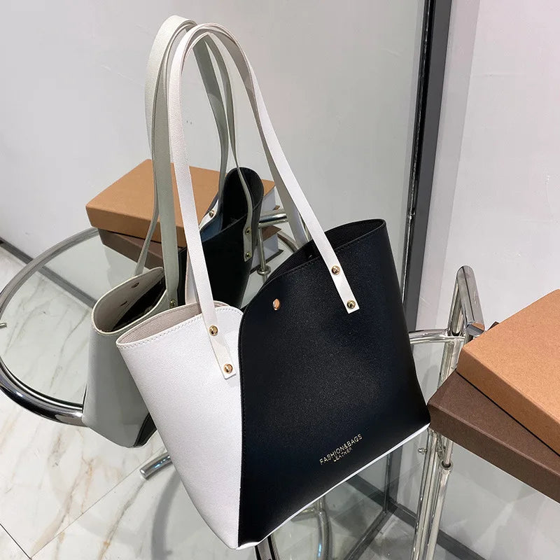Large Women's Bag High Capacity PU Leather Shoulder Bag