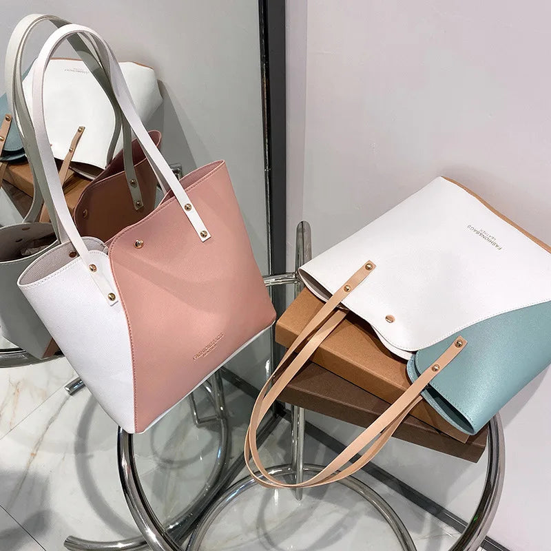 Large Women's Bag High Capacity PU Leather Shoulder Bag