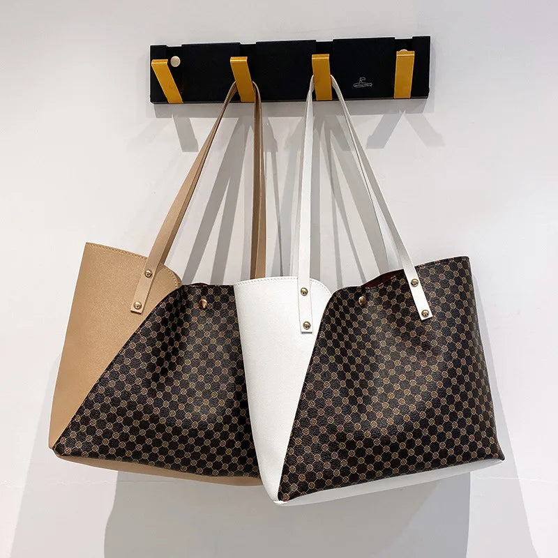 Large Women's Bag High Capacity PU Leather Shoulder Bag