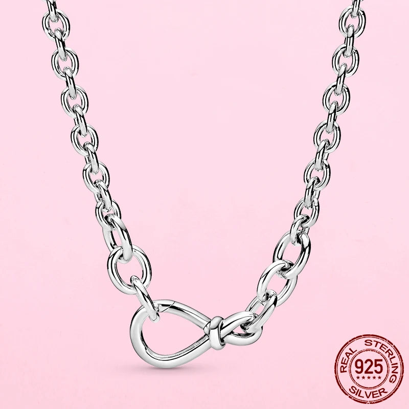Silver Chunky Infinity Knot Chain Necklace for Charms Jewelry Making