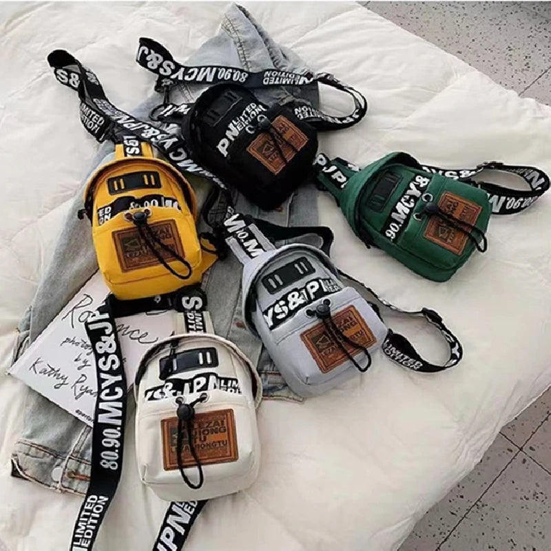 Hip-hop Canvas Phone Bag Chest Bum Bag