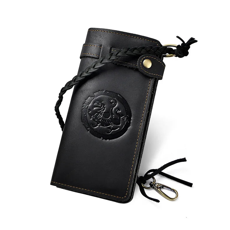 Men's Vintage Long Chain Wallet Multi-Layer Clutch Bag 3377