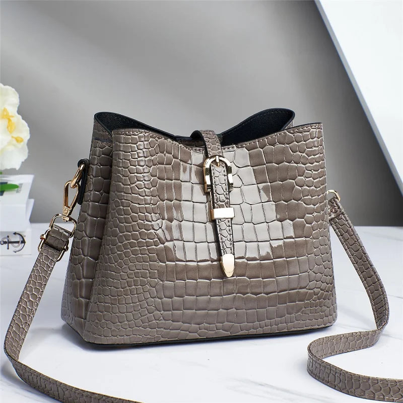 Stone Pattern Bucket Bag Large Capacity Crossbody Bag