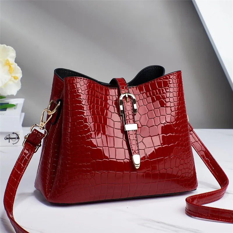 Stone Pattern Bucket Bag Large Capacity Crossbody Bag