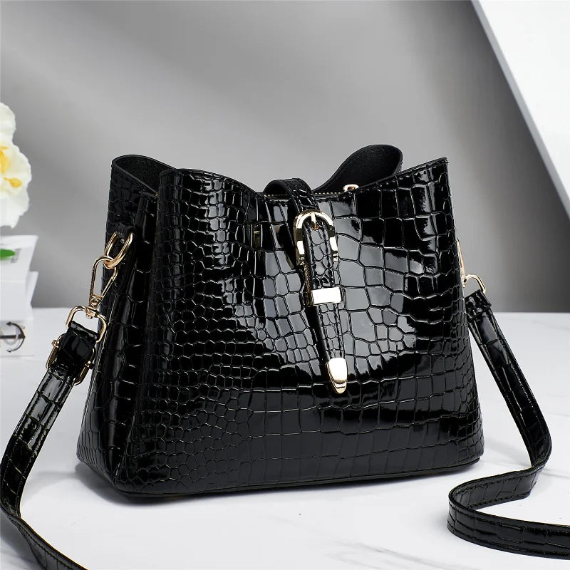 Stone Pattern Bucket Bag Large Capacity Crossbody Bag