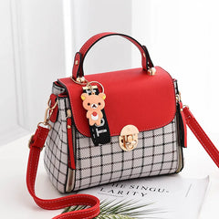 Women's Plaid Small Square Shoulder Bag - Western Style