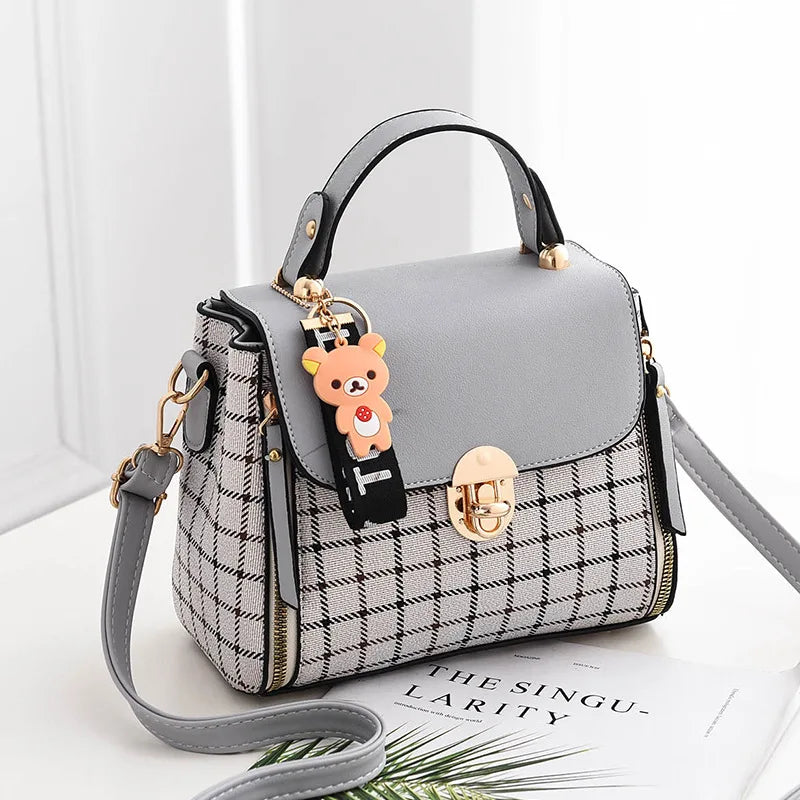 Women's Plaid Small Square Shoulder Bag - Western Style