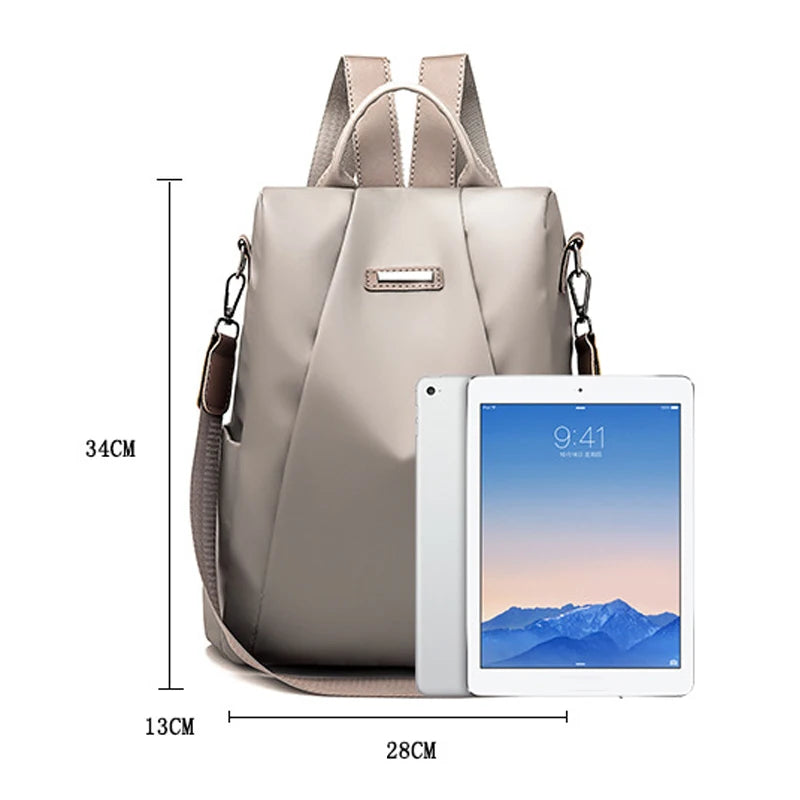 Women Waterproof Travel Backpack Nylon Anti-theft Shoulder Bag