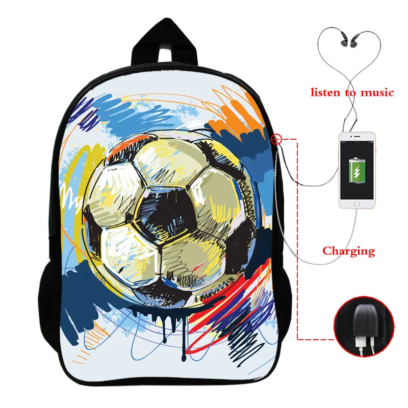 Soccerly Children School Bags 3D Prints Backpack for Boys