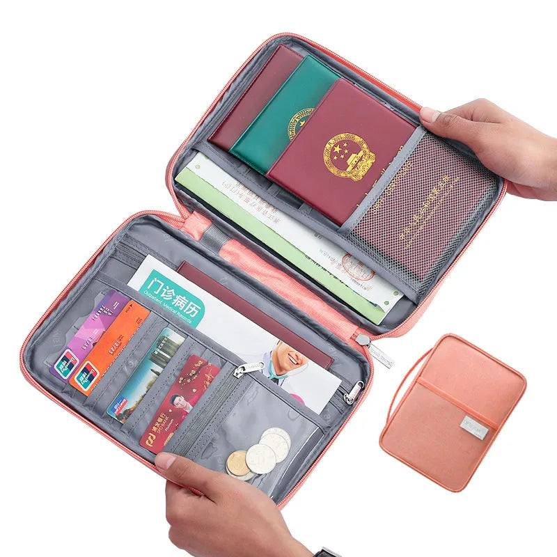 Waterproof Travel Wallet Family Passport Holder Document Organizer