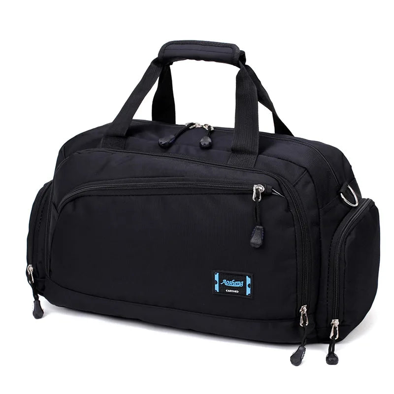 Waterproof Nylon Travel Handbag Men Carry On Weekend Bags Vintage Duffel