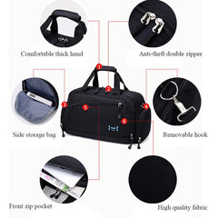 Waterproof Nylon Travel Handbag Men Carry On Weekend Bags Vintage Duffel