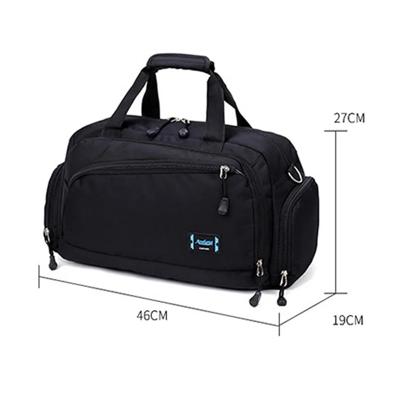 Waterproof Nylon Travel Handbag Men Carry On Weekend Bags Vintage Duffel