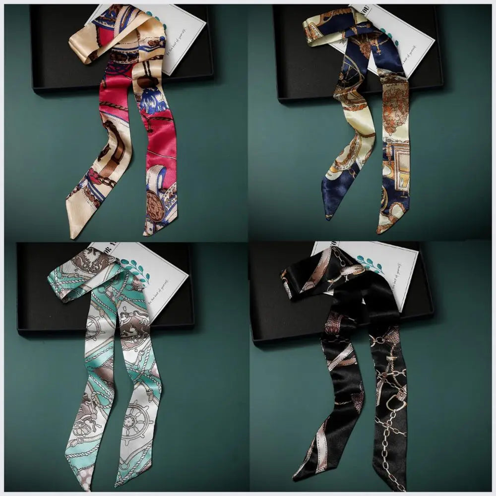 1 Pair Long Floral Scarf for O Bag Handles