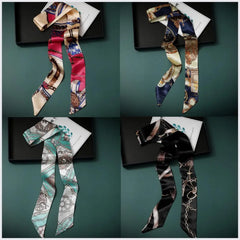 1 Pair Long Floral Scarf for O Bag Handles