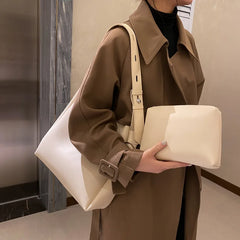 Women's 2-Piece Handbag Set Large Capacity Shoulder Bags PU Leather Wild Bags