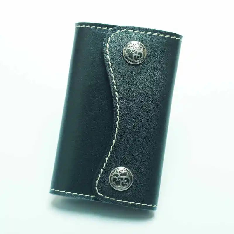 Vintage Japanese Leather Keychain Wallet for Men Women