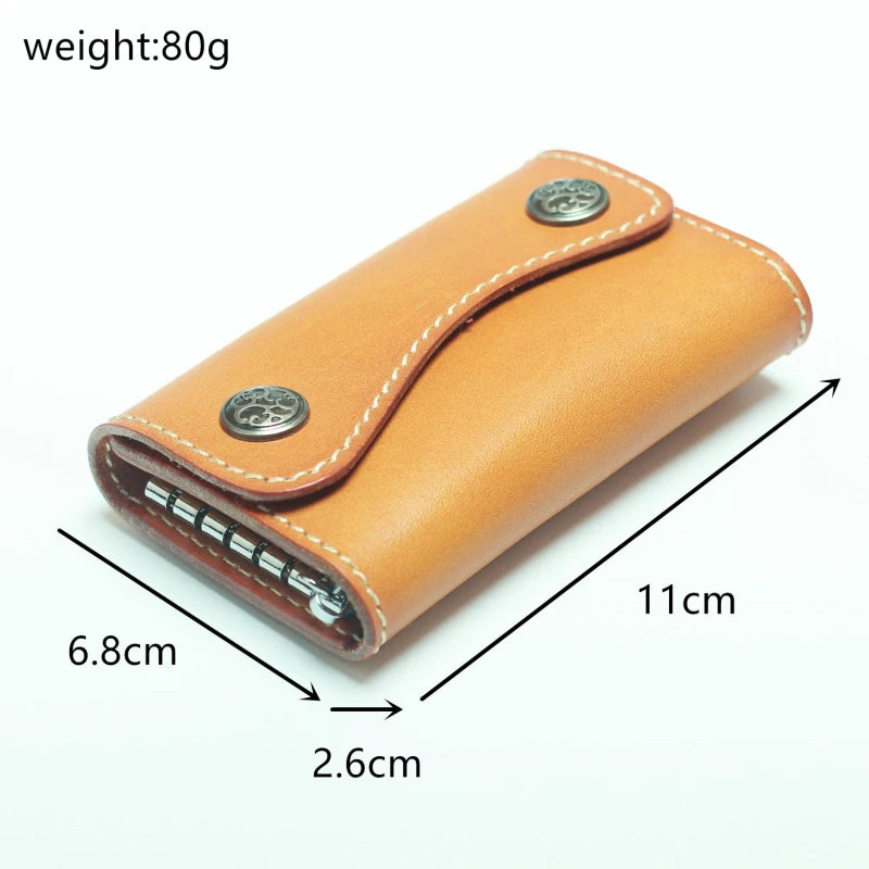 Vintage Japanese Leather Keychain Wallet for Men Women