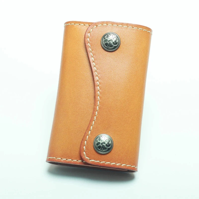 Vintage Japanese Leather Keychain Wallet for Men Women