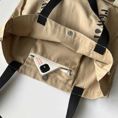 Female Canvas Tote Schoolbag Shopping Bag Handbag