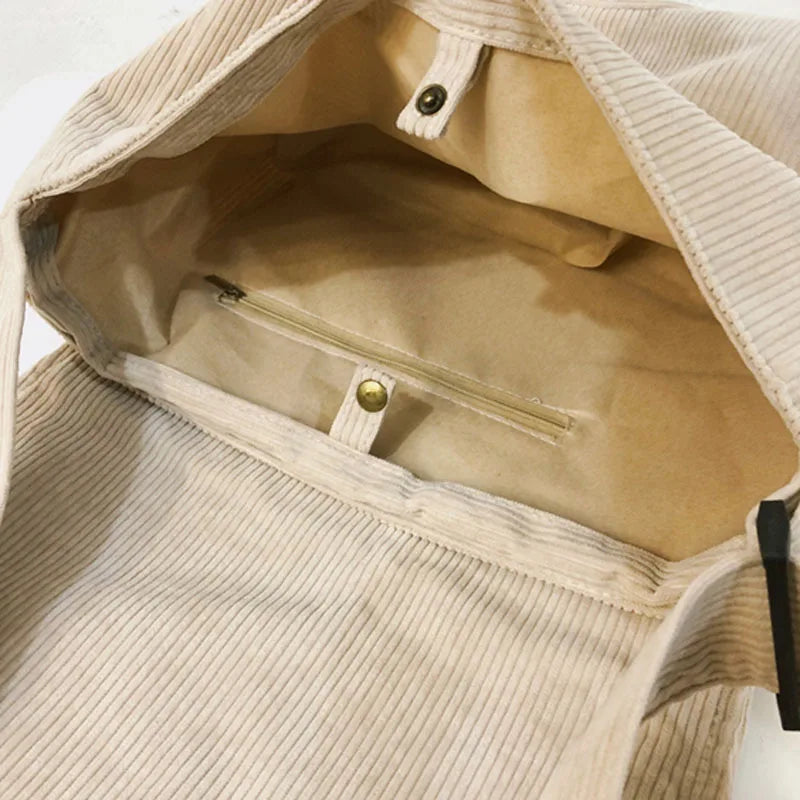 Female Small Satchel Corduroy Single Shoulder Bag