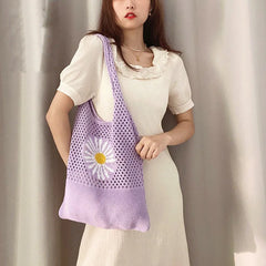 Girl's Daisy Shoulder Bag Casual Tote Handbag