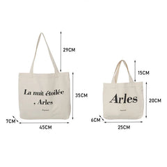 Casual Shoulder Bag Large Capacity Letter Printed Handbag Woman's Canvas Tote