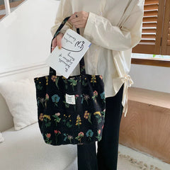 Vintage Flower Cloth Shoulder Bag for Women
