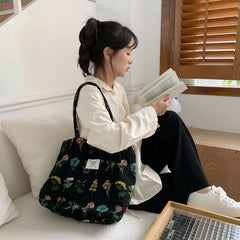Vintage Flower Cloth Shoulder Bag for Women