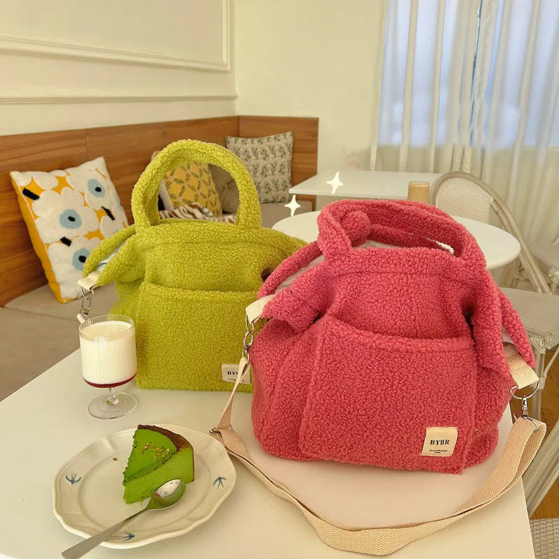 Winter Wool Fluffy Shoulder Bag Large Capacity Cross Body Handbag