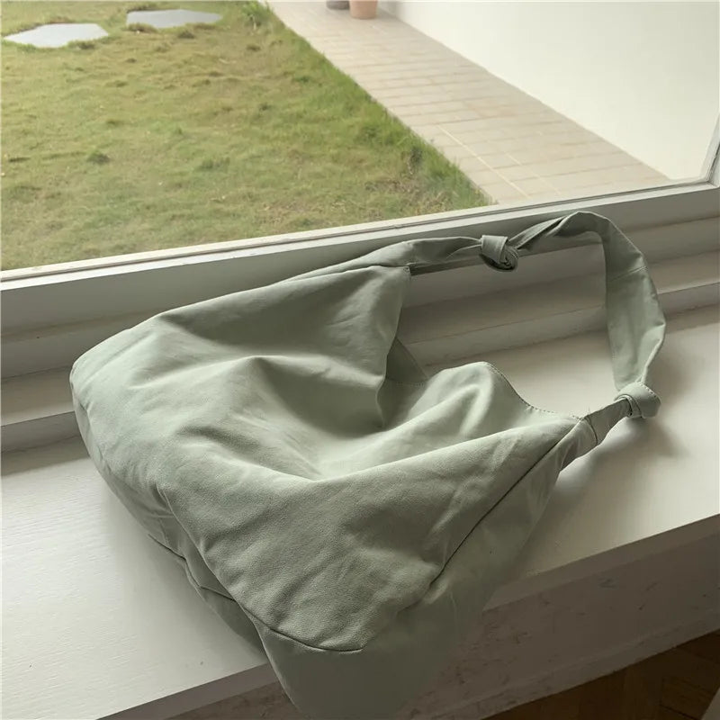 Women's Canvas Shoulder Bag Soft Casual Tote